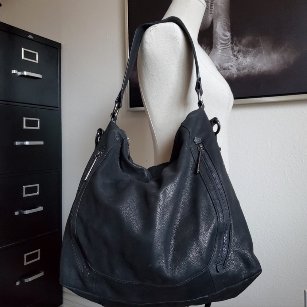 🌟ELLIOTT LUCCA black leather hobo bag - Picture 3 of 7